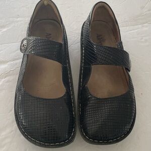 Alegria Black Textured Mary Jane  Dress Comfort Shoes in size 42